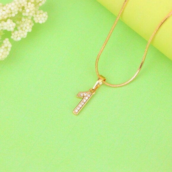 "Rose Gold Number 1 Pendant with Crystals – 18K Gold Plated Charm, XPPT1341 - Picture 11 of 13